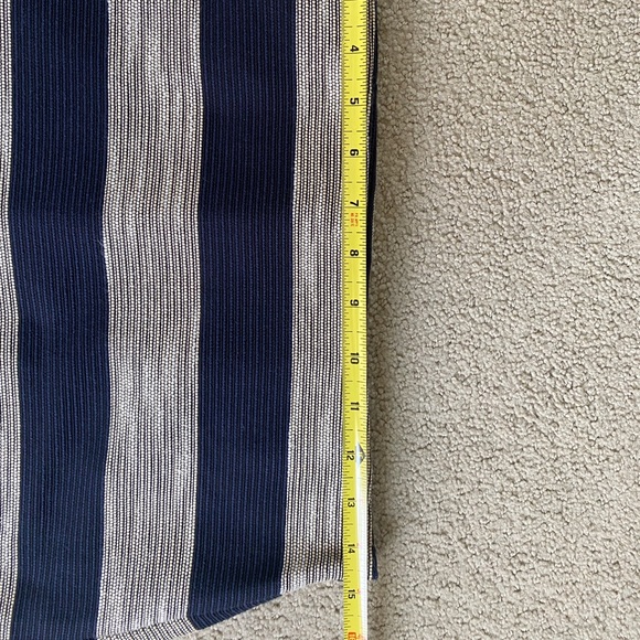 Ann Taylor Loft A line navy cream striped skirt, 4P - Picture 5 of 6
